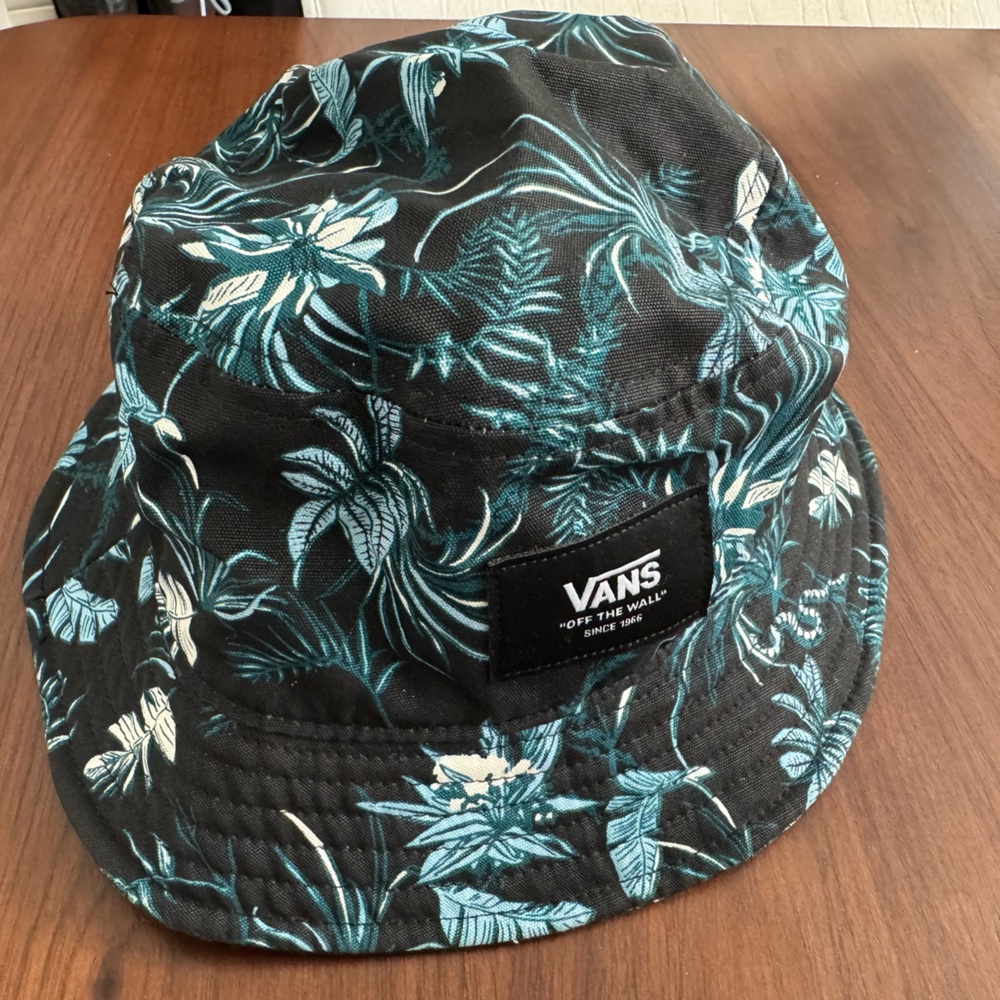 Vans Black and Teal Floral Bucket Hat